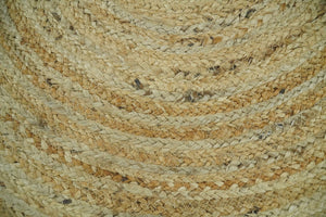 Hand Braided Solid Round natural Brown Jute Rug | JR6