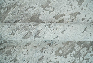Hand Carved Texture Modern abstract Silver and Gray Hand Knotted 8x10 wool and Art Silk Area Rug