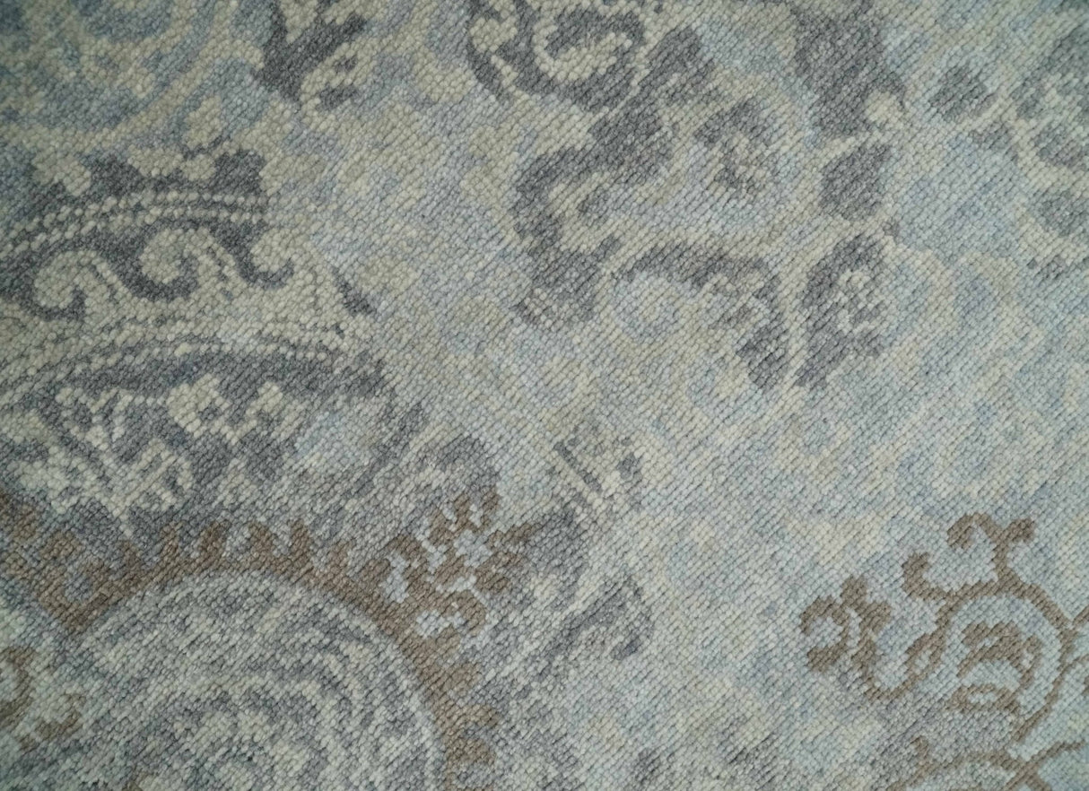Hand Knotted 2x4 Charcoal, Beige and Olive Traditional Vintage Persian Wool Rug| N2424