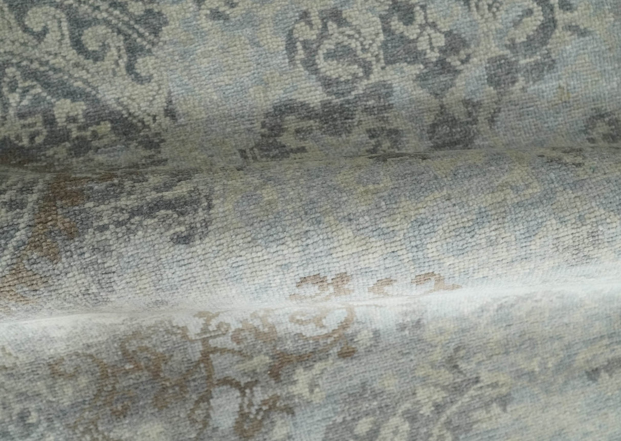 Hand Knotted 2x4 Charcoal, Beige and Olive Traditional Vintage Persian Wool Rug| N2424