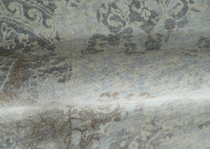 Hand Knotted 2x4 Charcoal, Beige and Olive Traditional Vintage Persian Wool Rug| N2424