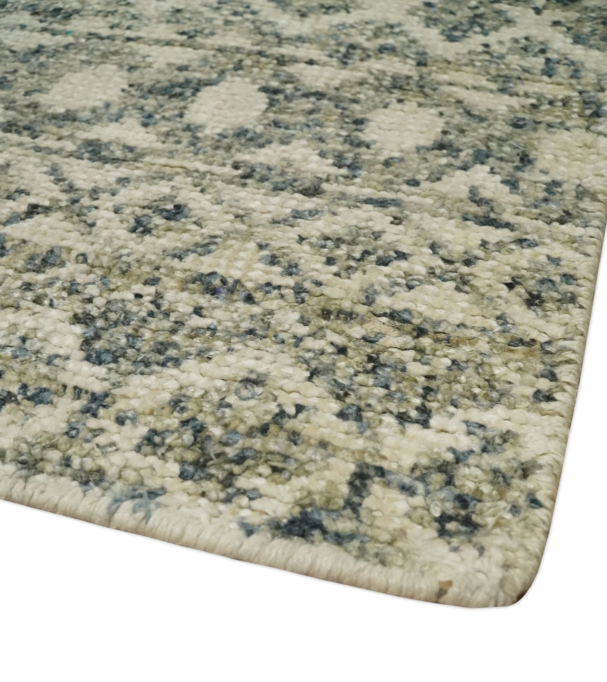 Hand Knotted 4x6 Beige, Camel and Olive Modern Contemporary Southwestern Tribal Trellis Recycled Silk Area Rug | OP59