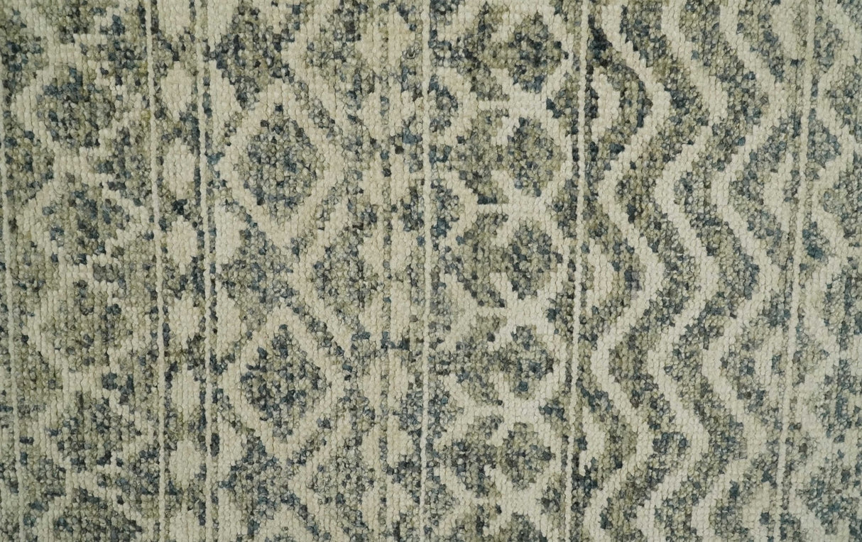 Hand Knotted 4x6 Beige, Camel and Olive Modern Contemporary Southwestern Tribal Trellis Recycled Silk Area Rug | OP59