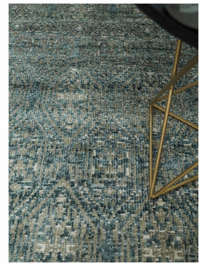 Hand Knotted 5x8 Brown, Teal and Ivory Antique Persian Style Contemporary Bamboo Silk Area Rug | OP100
