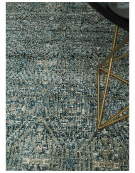 Hand Knotted 5x8 Brown, Teal and Ivory Antique Persian Style Contemporary Bamboo Silk Area Rug | OP100