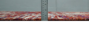 Hand Knotted 5x8 Camel, Rust and Blue Modern Abstract Contemporary Recycled Silk Area Rug | OP126