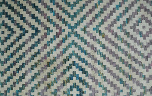 Hand Knotted 5x8 Ivory, Blue and Purple Antique Persian Geometric Style Contemporary Bamboo Silk Area Rug | OP125