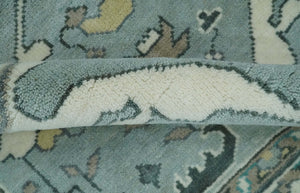 Hand Knotted 6x9 Vintage Blue, Ivory and Silver Oriental Oushak Wool Area Rug | TRDCP87169