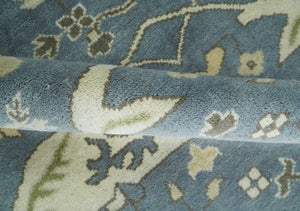 Hand Knotted 8x10 Antique Style Oriental Oushak Gray, Ivory and Beige Wool Area Rug