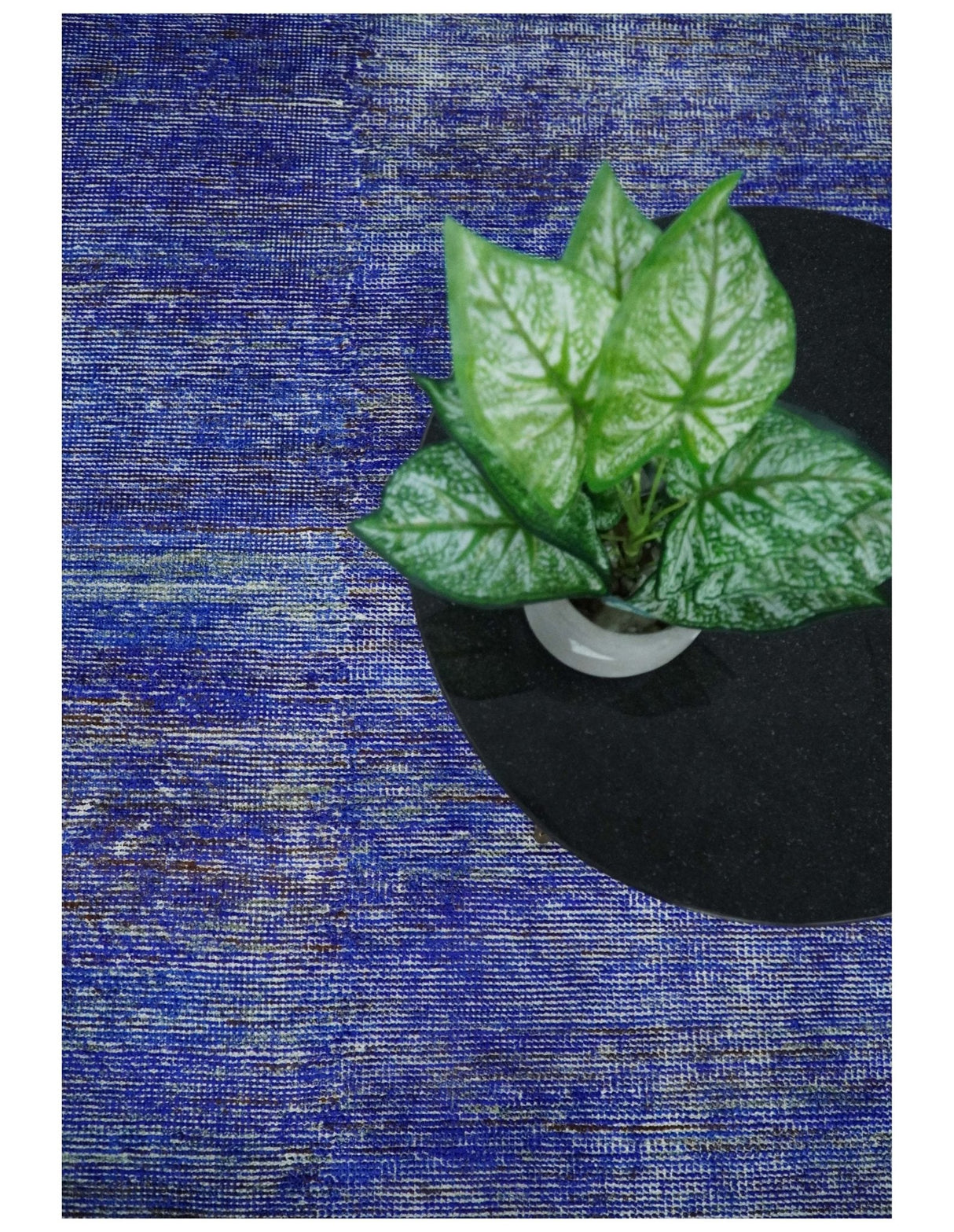 Hand Knotted 8x10 Denim Blue Modern Abstract Silk Bohemian Area Rug | TRDSS4
