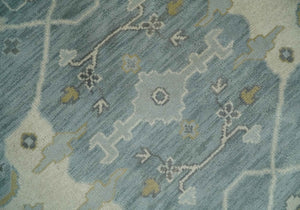 Hand Knotted 8x10 Oriental Oushak Silver, Ivory and Beige Wool Area Rug | TRDCP1195810