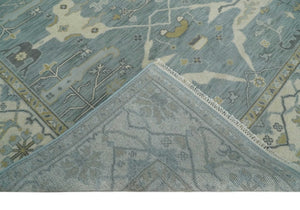 Hand Knotted 8x10 Oriental Oushak Silver, Ivory and Beige Wool Area Rug | TRDCP1195810
