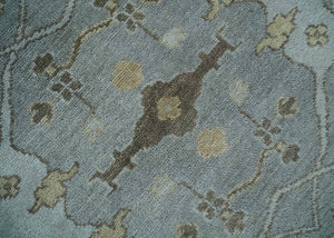 Hand Knotted 8x10 Oriental Oushak Silver and Beige Wool Area Rug | TRDCP1198810