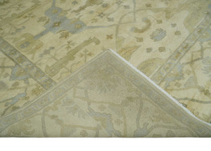 Hand Knotted 8x8 Oriental Oushak Ivory, Beige and Gray Wool Area Rug