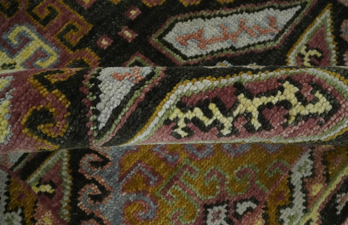 Hand Knotted 9x12 Olive, Gold, Black and Brown Oriental Traditional Wool Area Rug