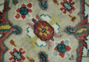 Hand Knotted Antique 8x10 Red and Ivory Traditional Persian Vintage Style Area Rug | TRDC5541014
