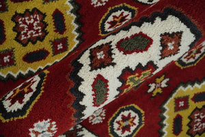 Hand Knotted Antique Kazak Runner Red and Ivory Traditional Tribal Armenian Rug | KZA5