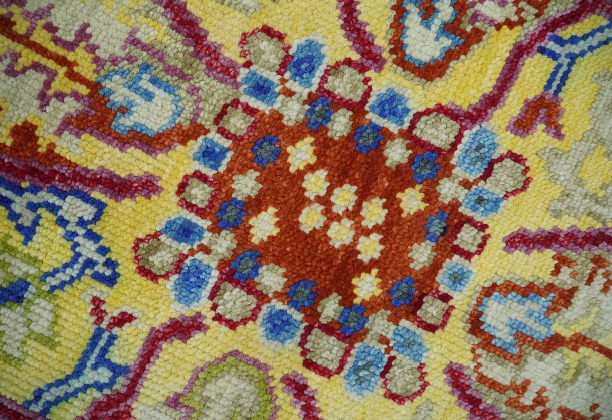 Hand Knotted Beige, Gold and Purple Traditional 9x12 Wool Area Rug