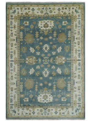 Hand Knotted Gray, Ivory and Beige Traditional Floral Custom Made wool rug