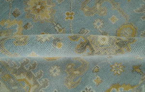 Hand Knotted Gray, Ivory and Mustard 6x8.8 Traditional Oriental Oushak wool rug