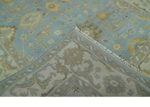 Hand Knotted Gray, Ivory and Mustard 6x8.8 Traditional Oriental Oushak wool rug