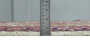 Hand Knotted Ivory, Brown and Blue 4x6 Traditional Antique Style Wool Area Rug