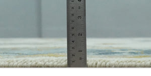 Hand Knotted Ivory, Silver and Blue Traditional Oushak Custom Made Wool Area Rug