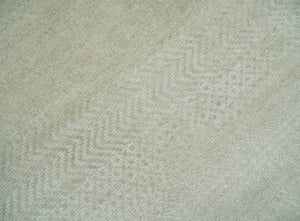 Hand Knotted Modern Geometric Trellis Scandinavian 8x10 Beige and Ivory Wool Area Rug | TRDCP932810