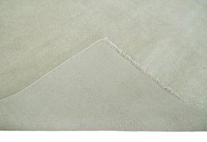 Hand Knotted Modern Geometric Trellis Scandinavian 8x10 Beige and Ivory Wool Area Rug | TRDCP932810