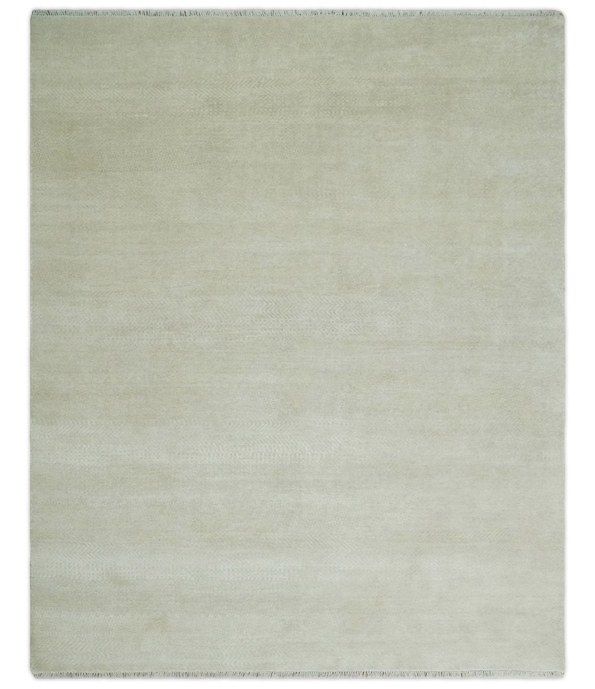 Hand Knotted Modern Geometric Trellis Scandinavian 8x10 Beige and Ivory Wool Area Rug | TRDCP932810