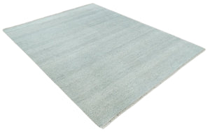 Hand Knotted Modern Geometric Trellis Scandinavian Silver and Gray Wool Area Rug 8x10 | TRDCP930810