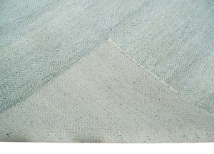 Hand Knotted Modern Geometric Trellis Scandinavian Silver and Gray Wool Area Rug 8x10 | TRDCP930810