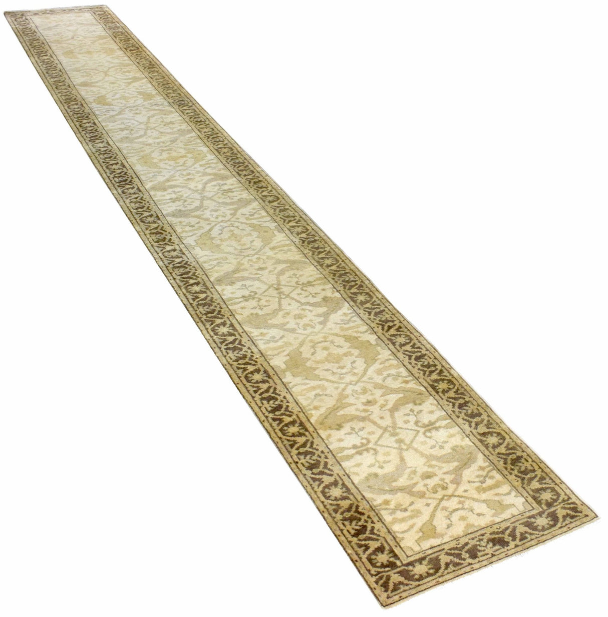 Hand Knotted Oriental Oushak Wool Runner Rug