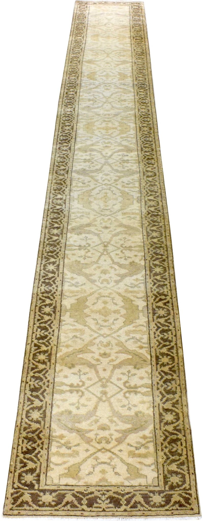 Hand Knotted Oriental Oushak Wool Runner Rug