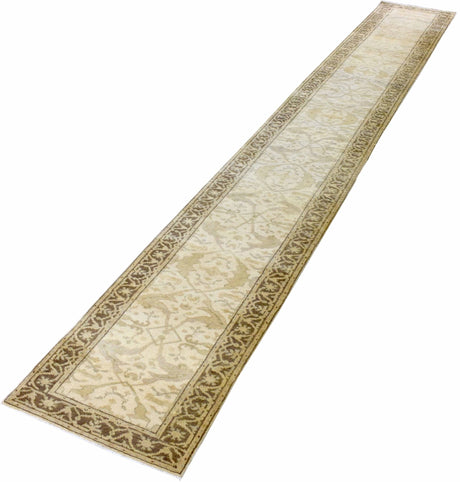 Hand Knotted Oriental Oushak Wool Runner Rug