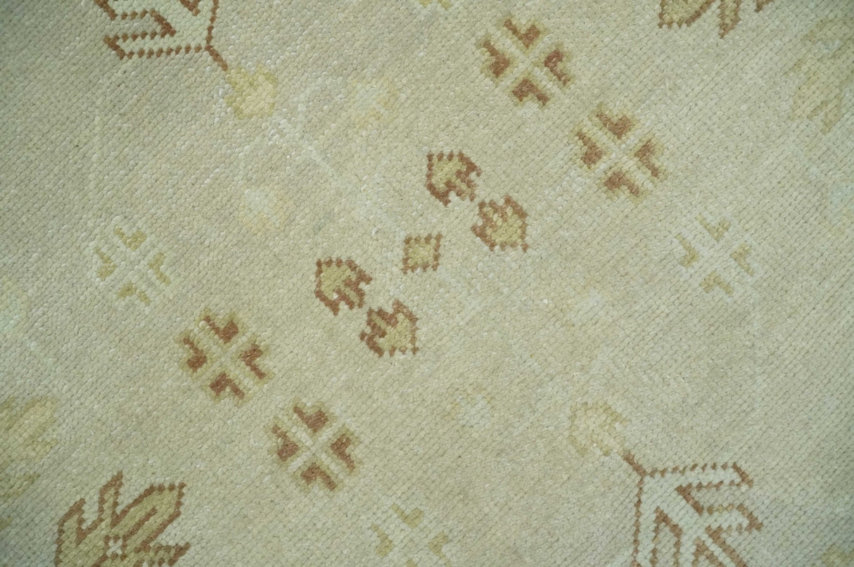 Hand Knotted Oushak 8x10 Beige and Brown Traditional Persian Wool Area Rug | AC32810