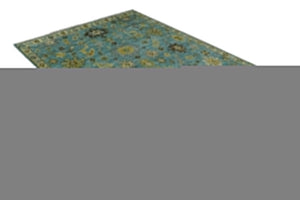 Hand Knotted Teal and Gold Traditional Oushak Multi Size Wool Area Rug