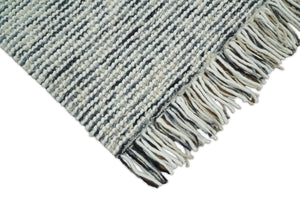 Hand Made Beige and Blue Woolen Chunky and Soft Area Rug