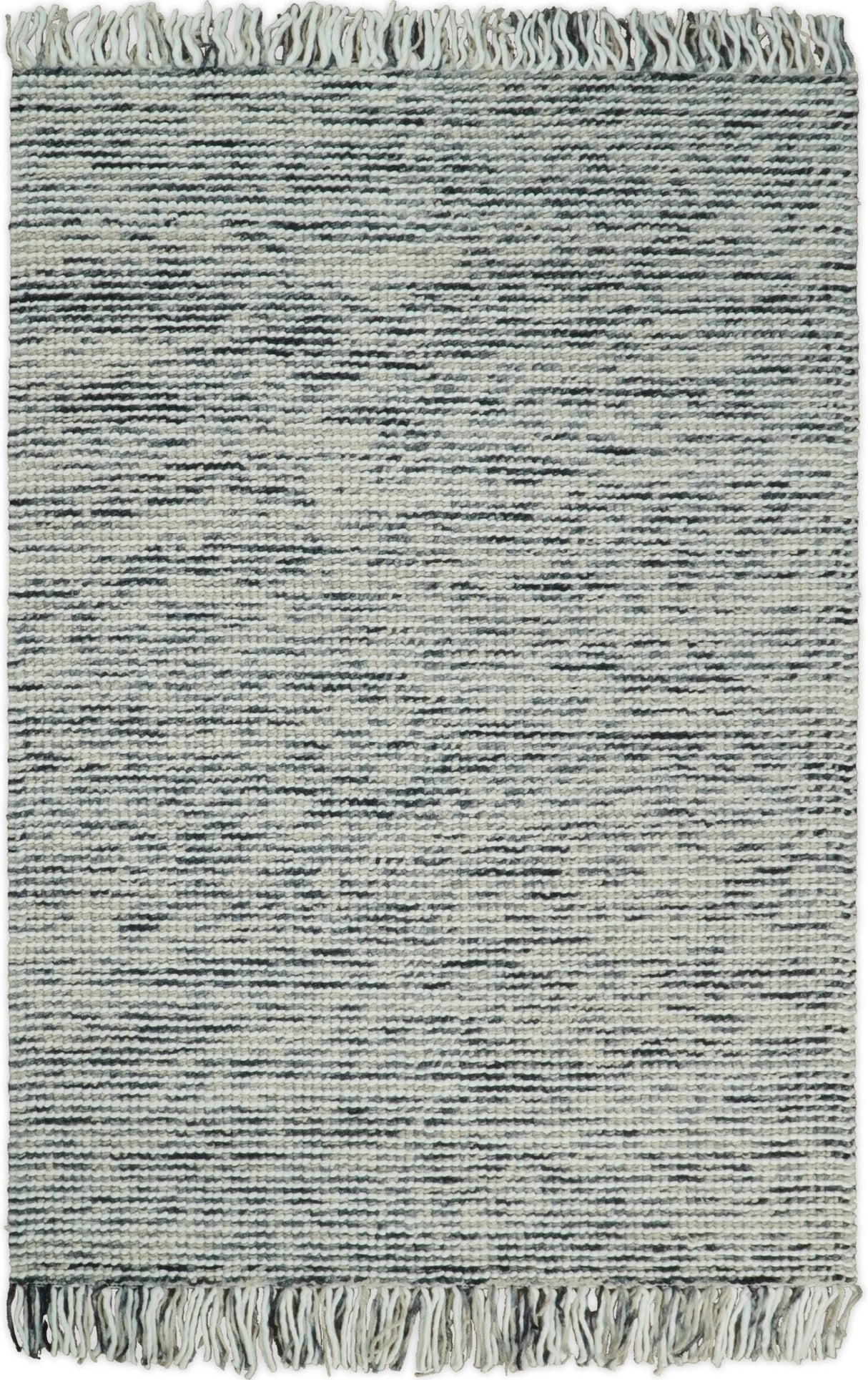 Hand Made Beige and Blue Woolen Chunky and Soft Area Rug