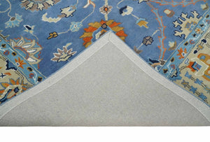 Hand Tufted Blue and Beige Modern Colorful Oushak Multi Size Rug, Kids, Living Room and Bedroom Rug