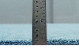 Hand Tufted Solid Plane Light Blue Woolen 8x10 wool Area Rug