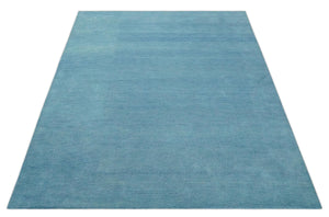 Hand Tufted Solid Plane Light Blue Woolen 8x10 wool Area Rug