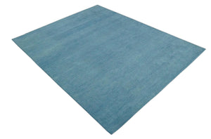 Hand Tufted Solid Plane Light Blue Woolen 8x10 wool Area Rug
