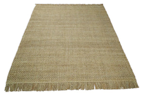Hand Woven 100% Natural Fiber Brown Natural Jute Rug | JR007