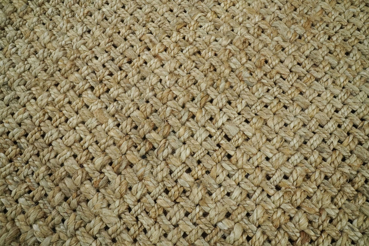 Hand Woven 100% Natural Fiber Brown Natural Jute Rug | JR007
