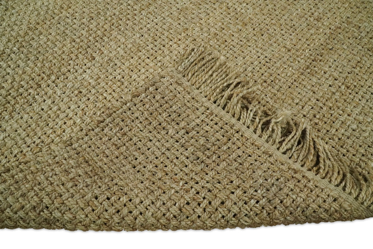 Hand Woven 100% Natural Fiber Brown Natural Jute Rug | JR007