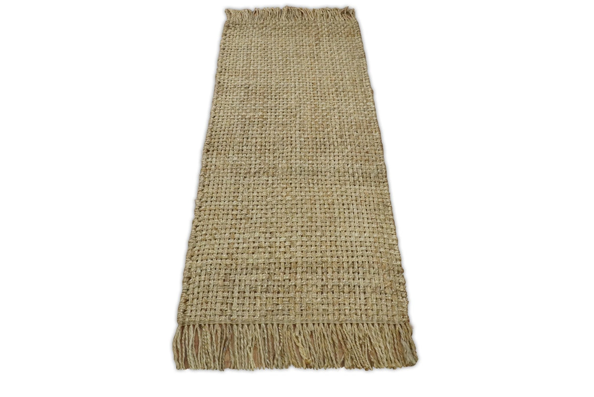 Hand Woven 100% Natural Fiber Brown Natural Jute Rug | JR007