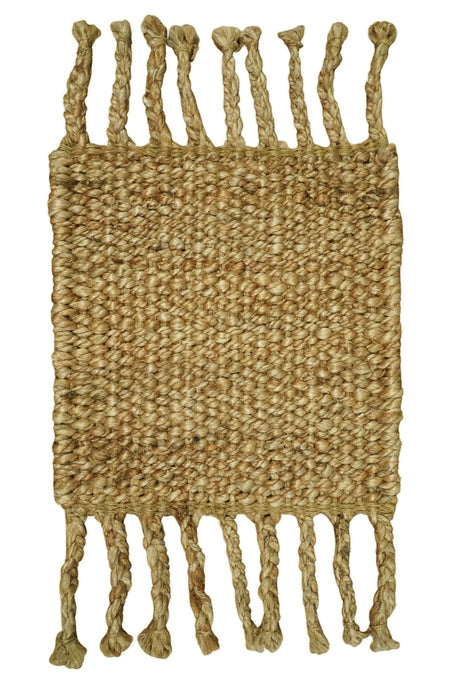 Hand Woven 100% Natural Fiber Brown Natural Jute Rug | JR008
