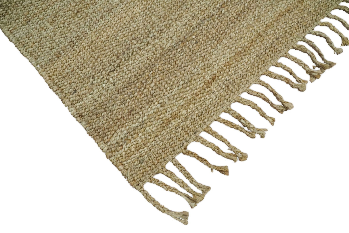 Hand Woven 100% Natural Fiber Brown Natural Jute Rug | JR008