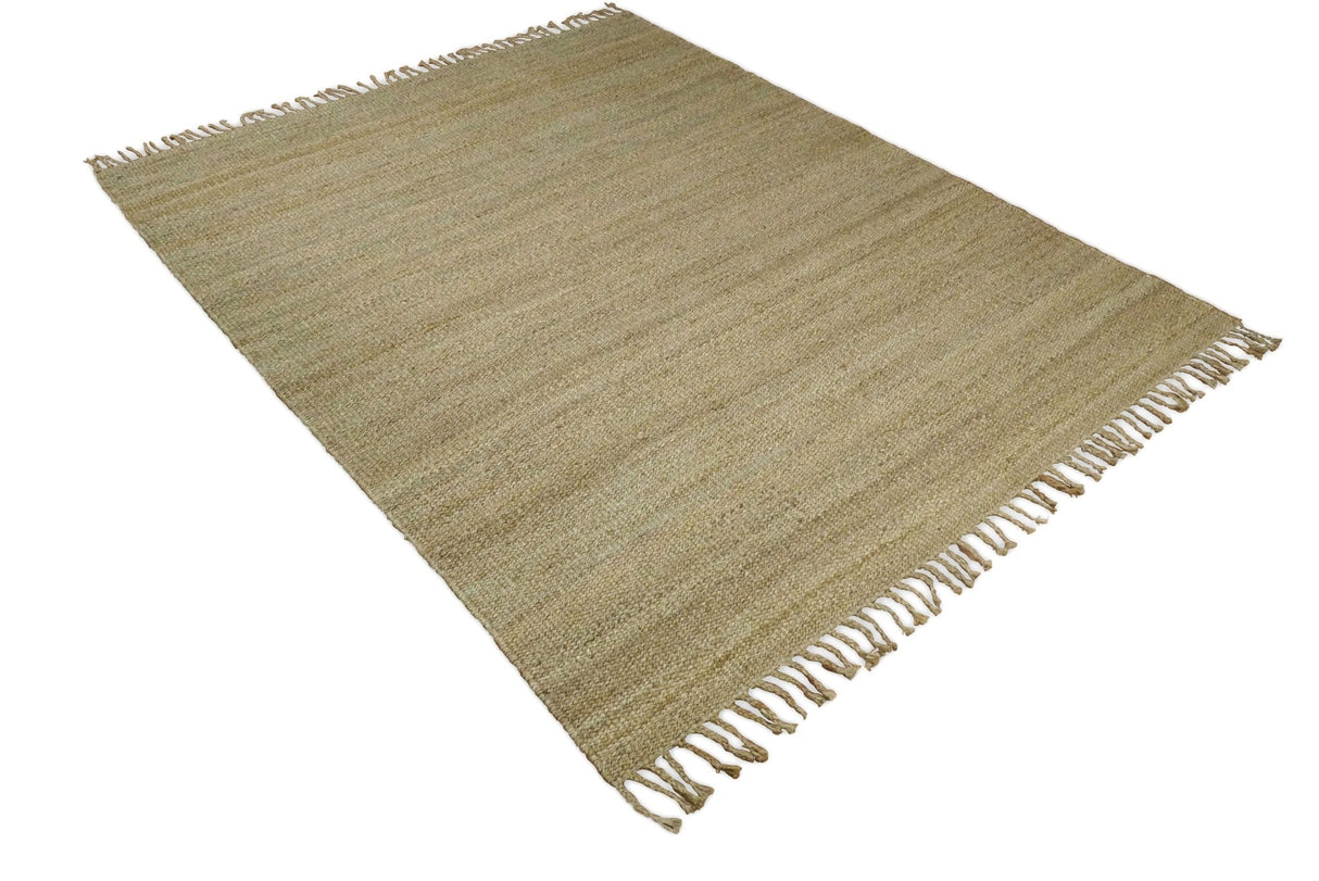 Hand Woven 100% Natural Fiber Brown Natural Jute Rug | JR008